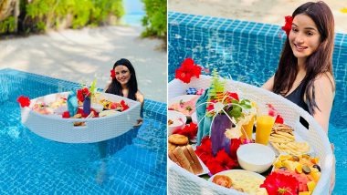 Jasmin Bhasin Looks Pretty in a Swimwear as She Enjoys ‘Floating Breakfast’ in Maldives (View Pics)